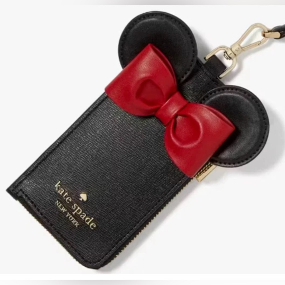 NWT Kate Spade Disney’s Minnie Mouse 3D black and red lanyard - Picture 1 of 8